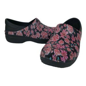 Crocs Dual Comfort Neria Pro Clogs Floral Pink Women Size 8 Slip Resistant